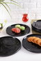 Hermia Milano 6PTAD Juego de Platos de Postre Antracita 20 cm de Vidrio